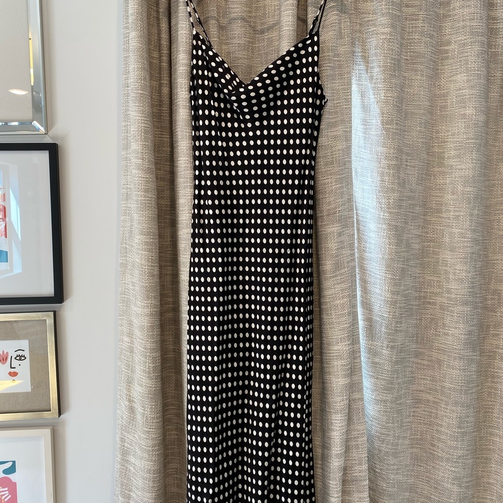 Zara Polka Dot Black & White Camisole Slip Dress